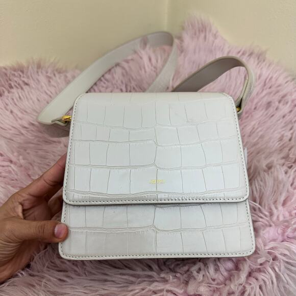 JW PEI FAE Top Handle Crossbody Ivory Croc White Cream - Picture 16 of 16